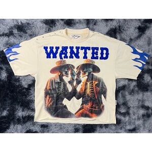 BKYS 'Wanted' F-Terry Cropped Graphic T-Shirt
